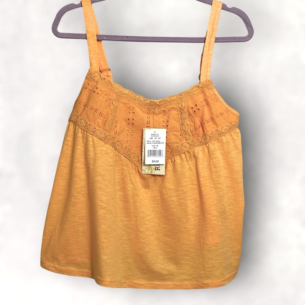 *NWT*‎ Juniors' Rewind Crochet-Trim
Tank Top - Size M